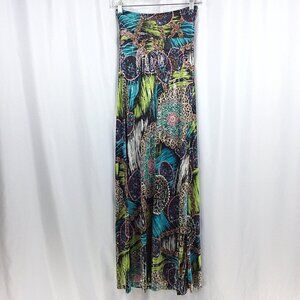 Kisses & Hugs Halter Maxi Dress Women's Size Small Hawaiian Beaded Paisley